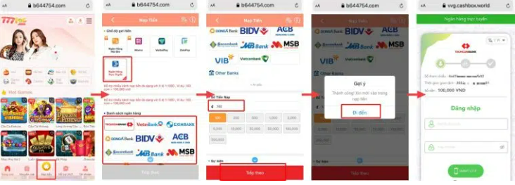 777LOC HƯỚNG DẪN NẠP TIỀN CHO NGƯỜI MỚI CHƠI